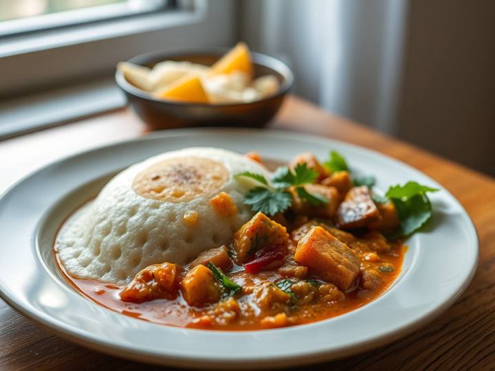 Appam with Vegetable Stew