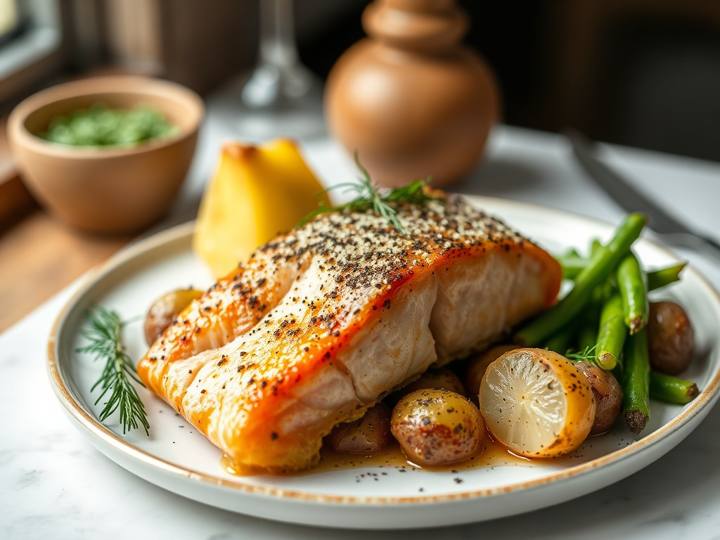 Baked Salmon with Dill Potatoes