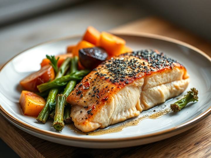 Baked Salmon with Roasted Vegetables