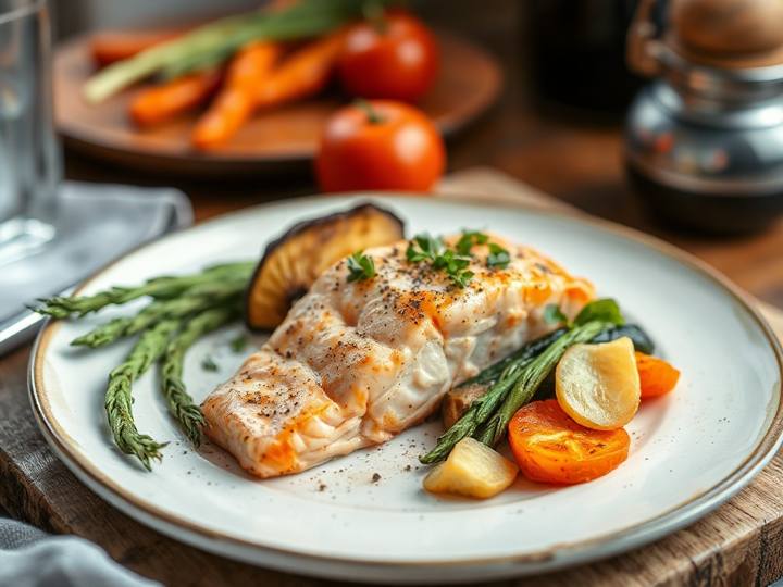Baked Salmon with Roasted Vegetables