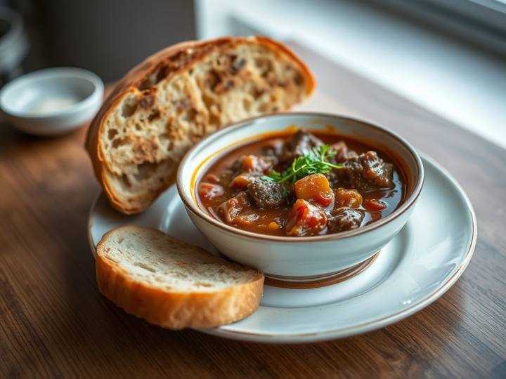 Hearty Beef Stew with Crusty Bread