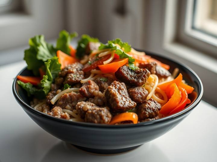 Bibimbap with Beef and Vegetables
