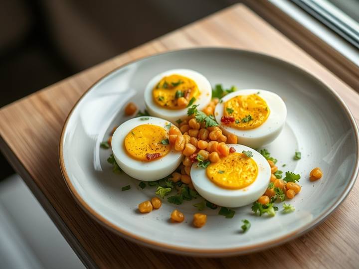 My Boiled Eggs with Chana Salad