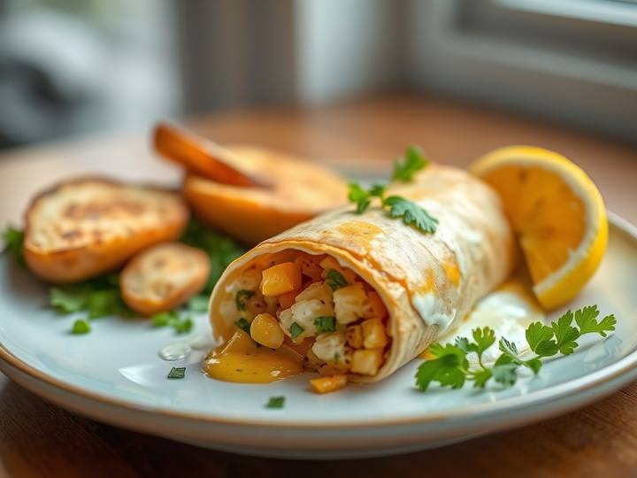 Breakfast Burrito with Eggs and Potato