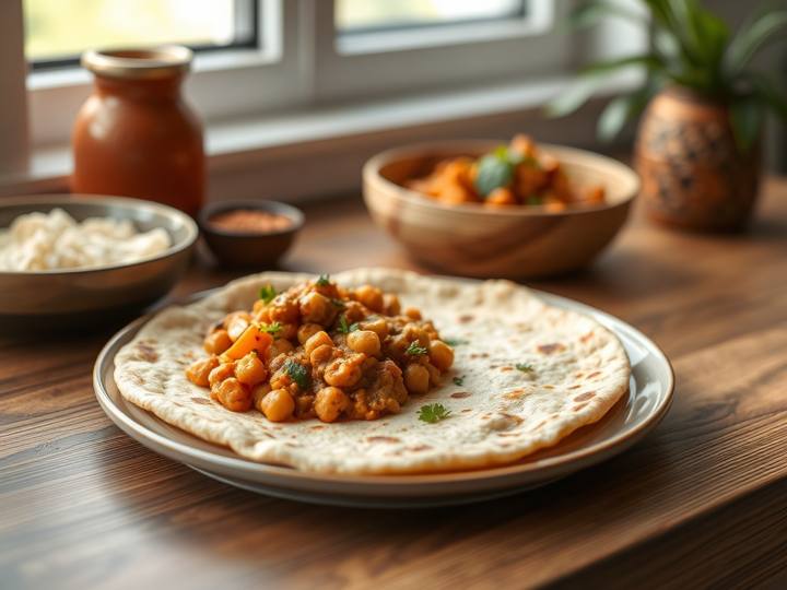 Chana Masala with Millet Roti