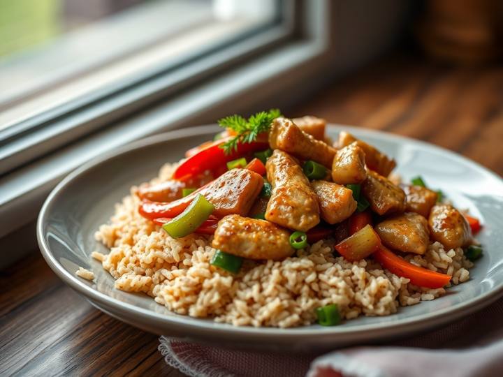 Chicken Stir-fry with Brown Rice