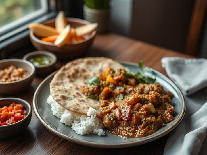 Chole with Whole Wheat Roti