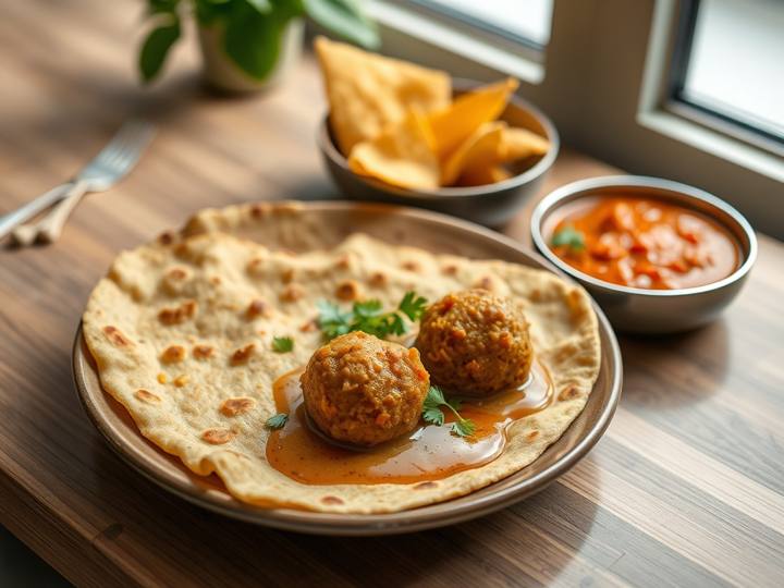 Doodhi Kofta Curry with Roti