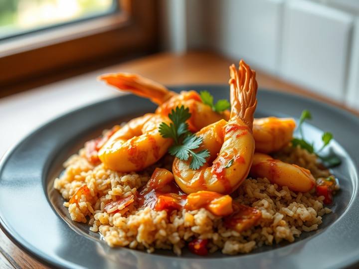 Goan Prawn Curry with Brown Rice