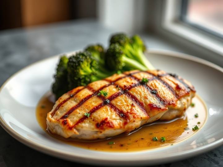 Grilled Chicken with Roasted Broccoli