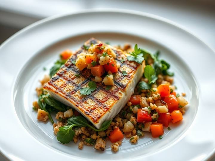Grilled Sea Bass with Tabbouleh