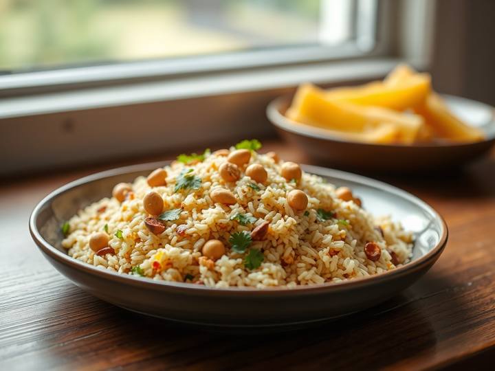 High Protein Poha with Peanuts