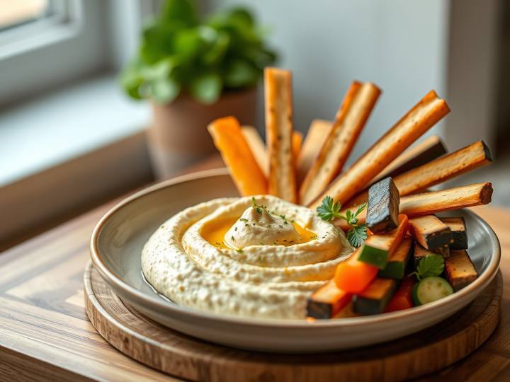 Classic Hummus with Vegetable Sticks