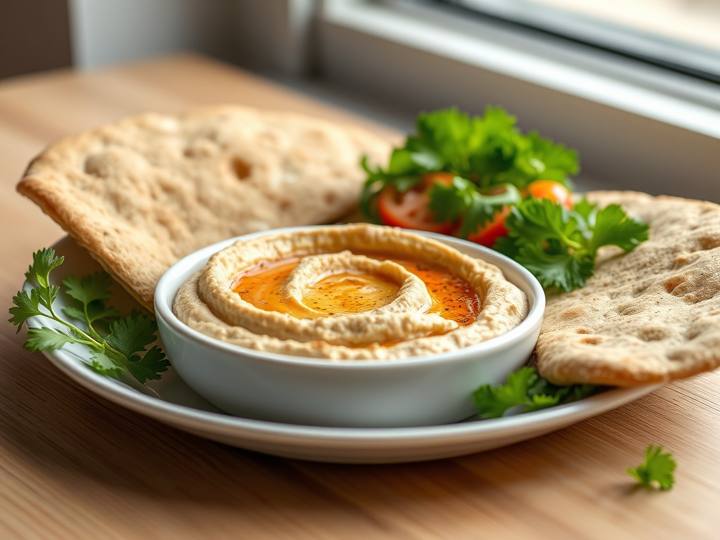 Classic Hummus with Whole Wheat Pita