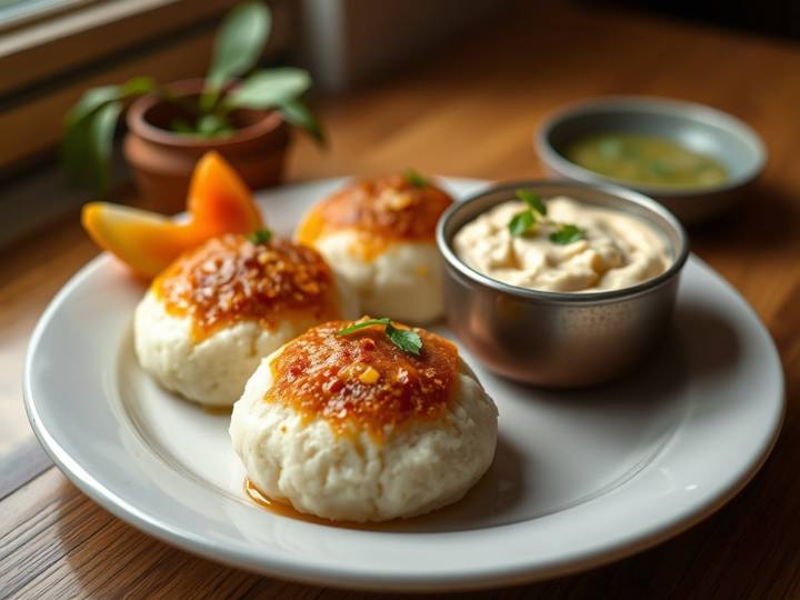 Idli with Coconut Chutney