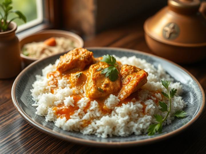 Keralan Fish Curry with Steamed Rice