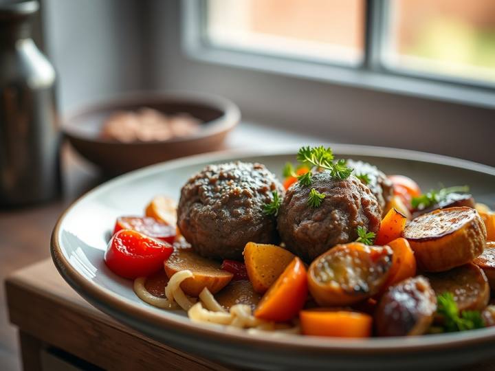 Lamb Kofta with Roasted Vegetables