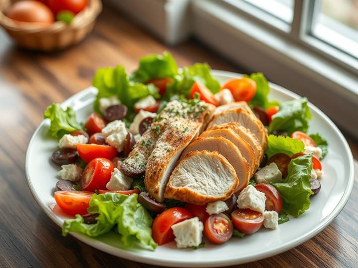 My Large Greek Salad with Chicken