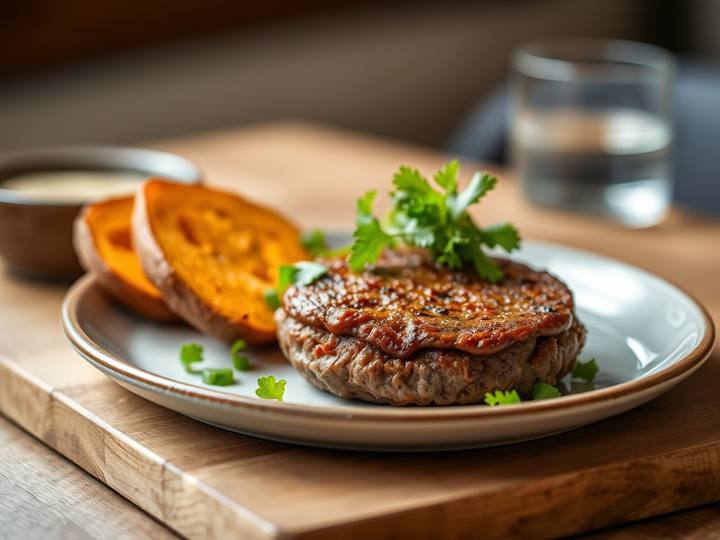 Lean Beef Patty with Sweet Potato