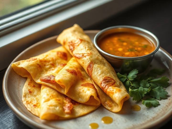Masala Dosa with Sambar