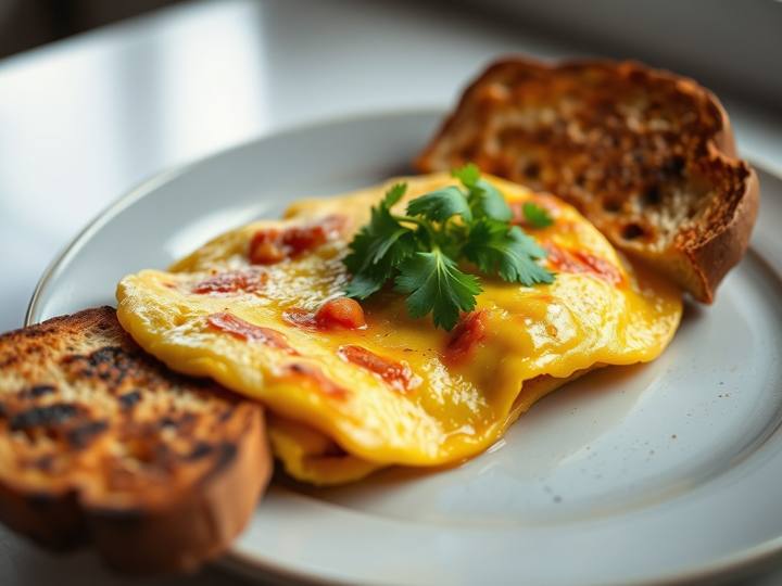 Masala Omelette with Toast