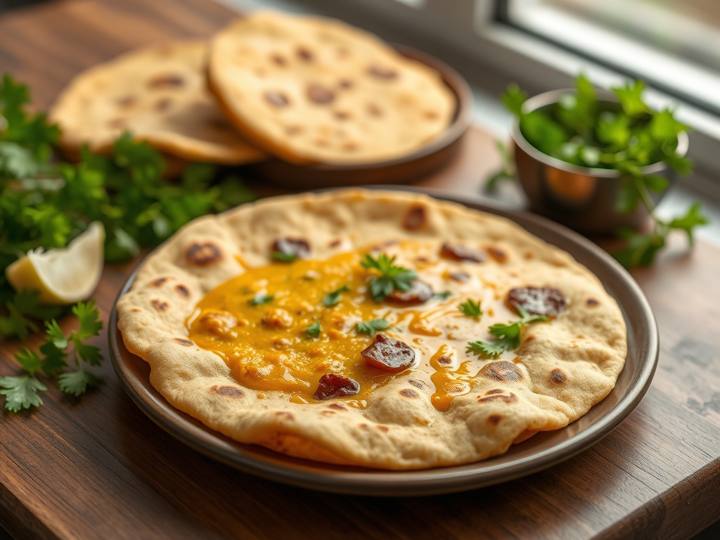 Masoor Dal Tadka with Roti