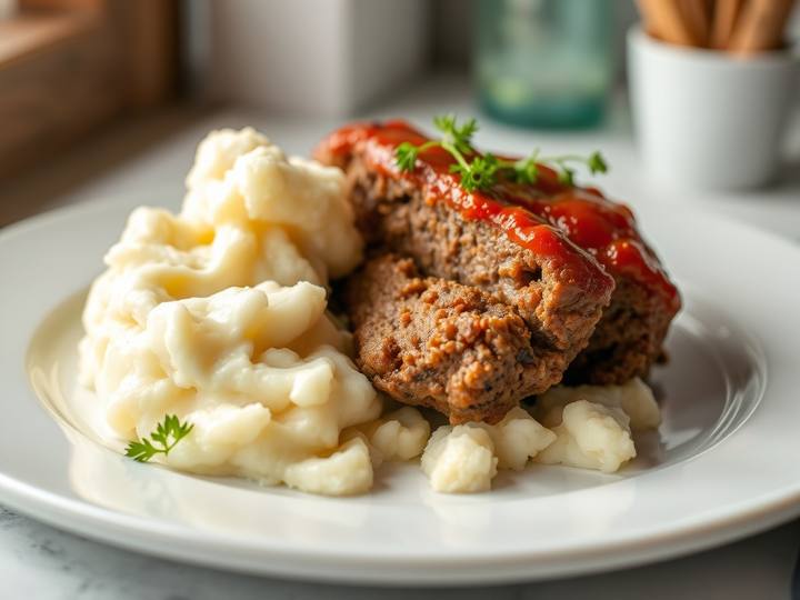 Classic Meatloaf with Creamy Mashed Potatoes