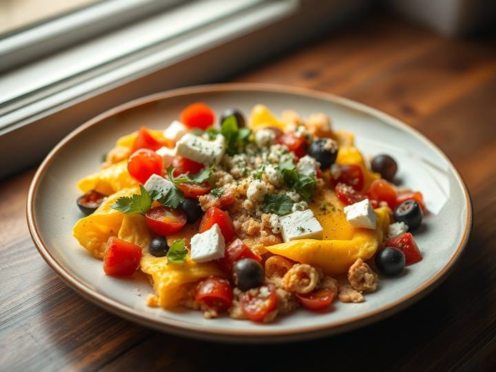 Mediterranean Scramble with Feta