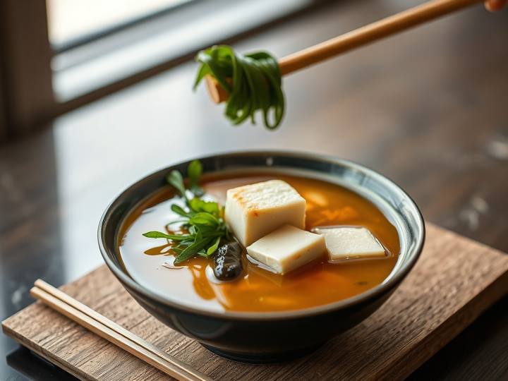 My Miso Soup with Wakame and Tofu