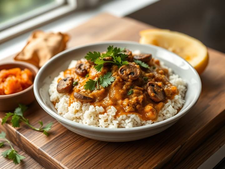 Mushroom Matar Curry