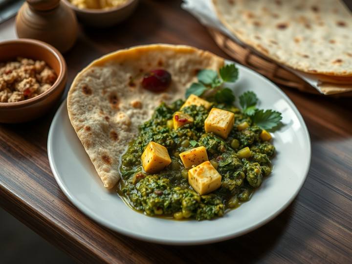 Palak Paneer with Roti