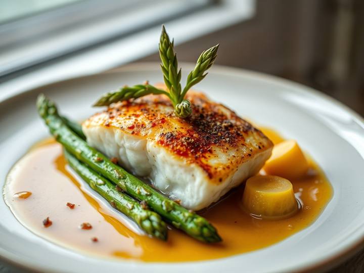 Pan-Seared Cod with Asparagus