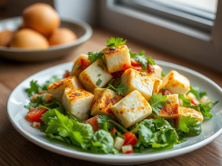 Spiced Paneer Cube Salad