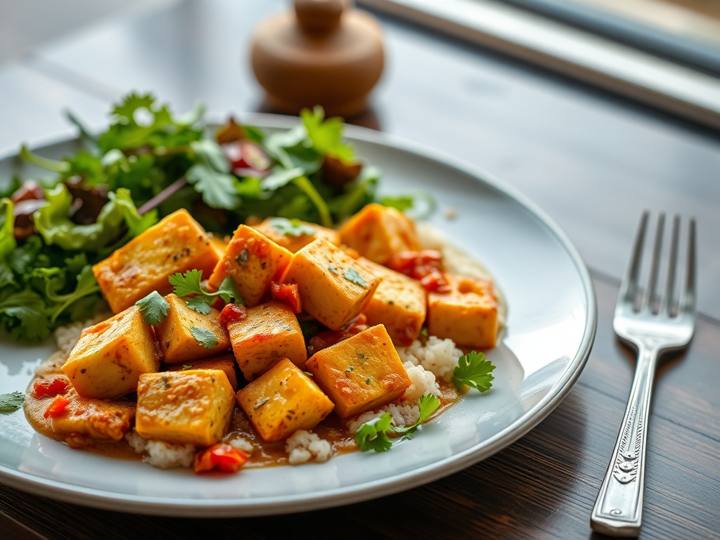 Paneer Jalfrezi with Green Salad