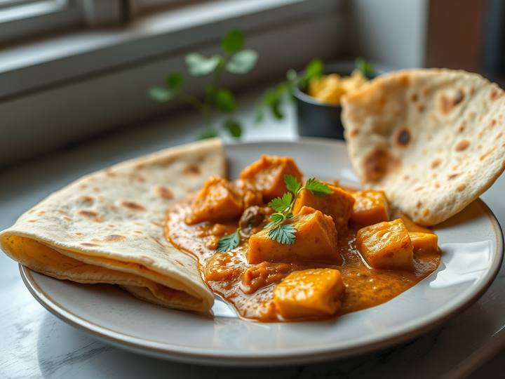 Paneer Soya Curry with Roti