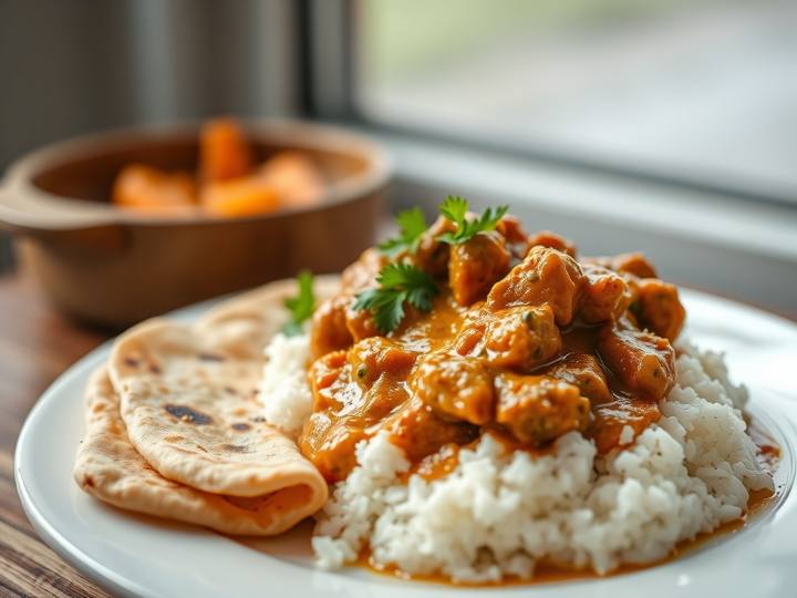 Pepper Chicken Gravy with Paratha