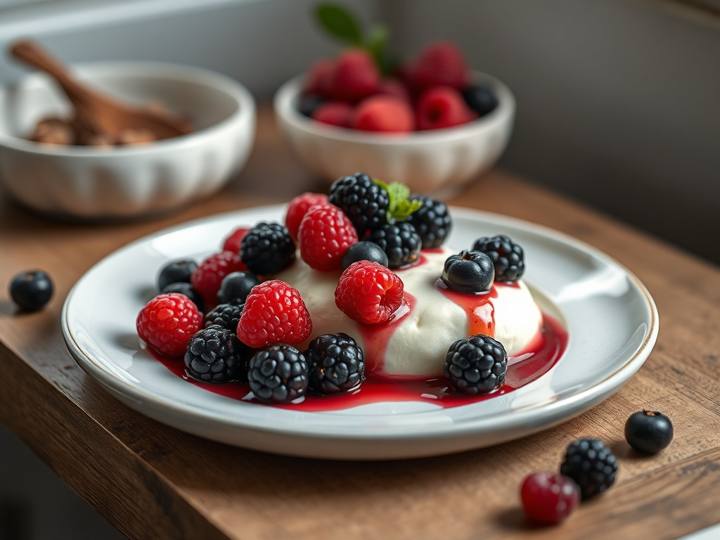 Plain Curd with Berries