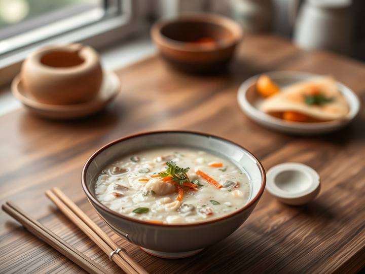 My Quick Congee with Ginger