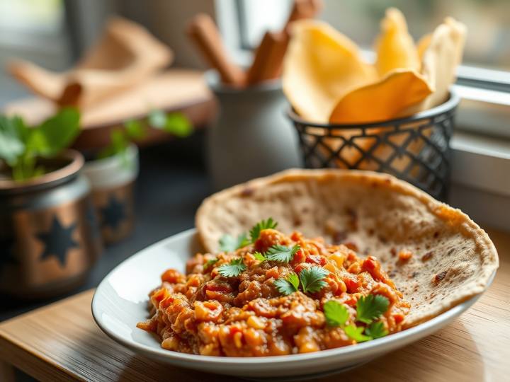 Rajma Masala with Whole Wheat Roti