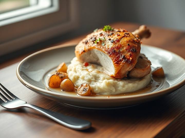 Roast Chicken with Mashed Potato