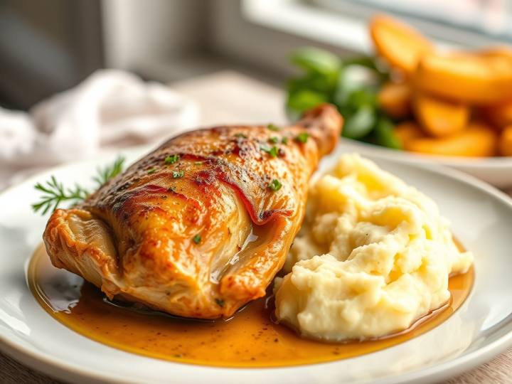 Roast Chicken with Mashed Potatoes
