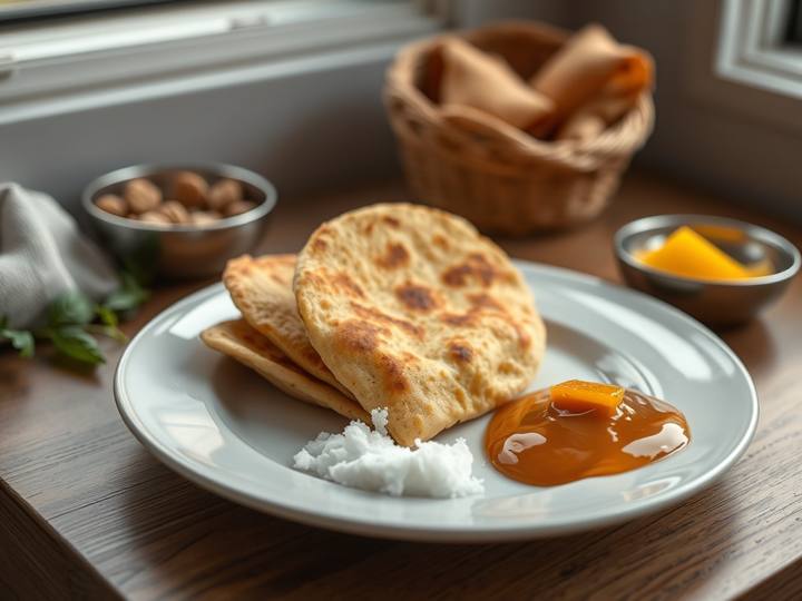 Roti with Ghee and Jaggery