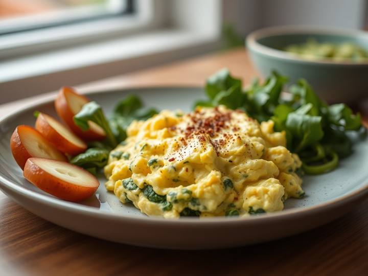 My Scrambled Eggs with Spinach
