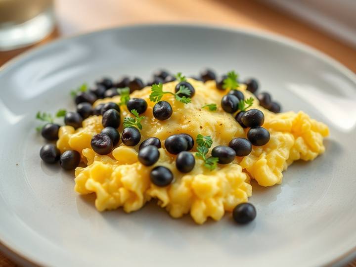 My Scrambled Eggs with Black Beans