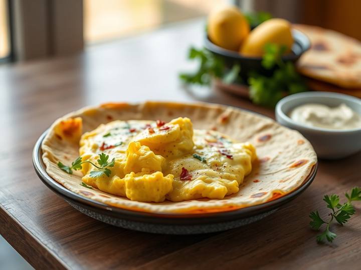 My Scrambled Eggs with Paratha