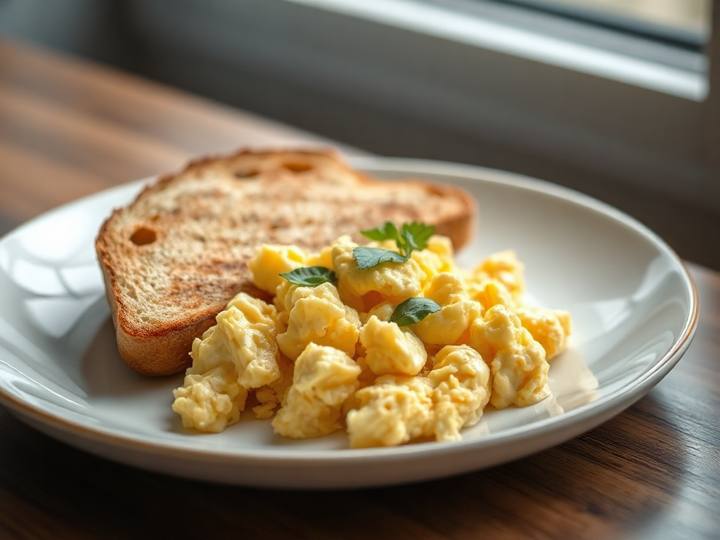 My Scrambled Eggs with Whole Wheat Toast
