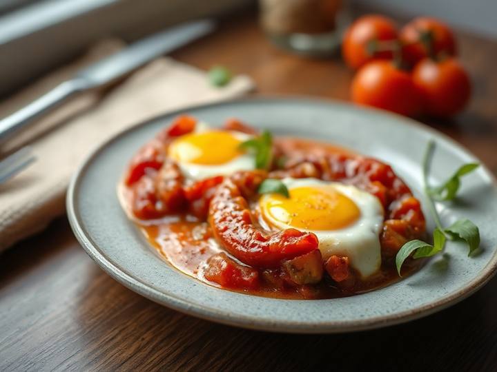 Shakshuka Eggs Poached in Tomato