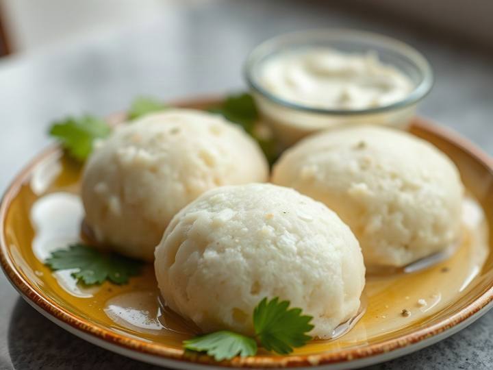 Soft Idli with Coconut Chutney