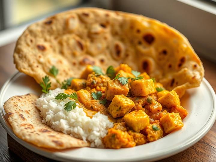 Soft Paneer Bhurji with Roti