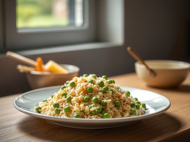 Soft Poha with Peas